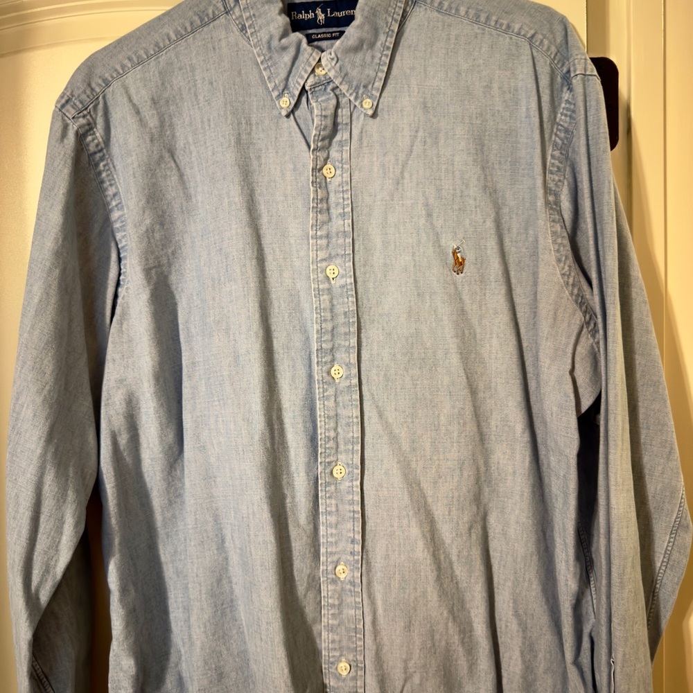 Ralph Lauren Men's Light Blue Button-Down Shirt